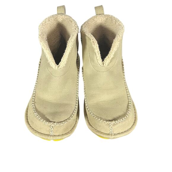 Crocs Men/Women Winter Boots Size M5/W7 Beige Suede Fur Lined Slip-On Crocassin - Picture 3 of 12